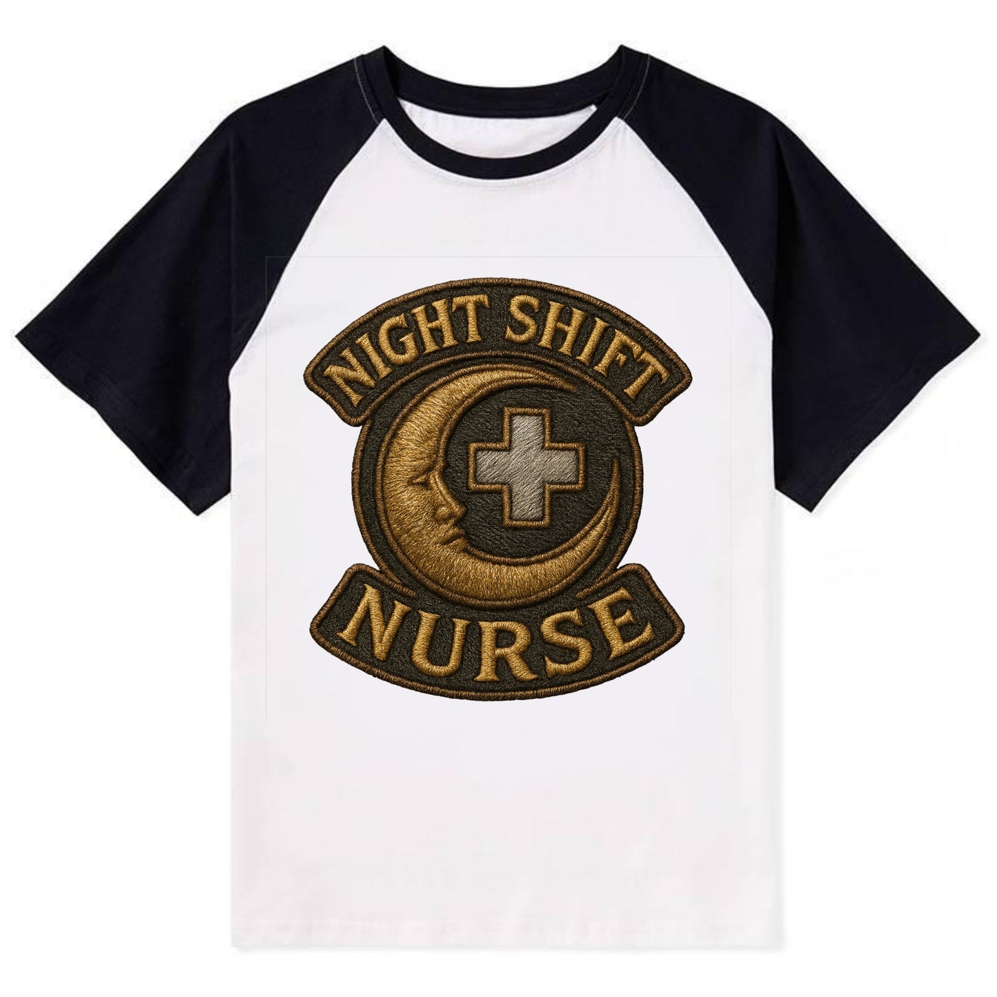 Night Shift Nurse  - Contrast Raglan T-shirt - Black