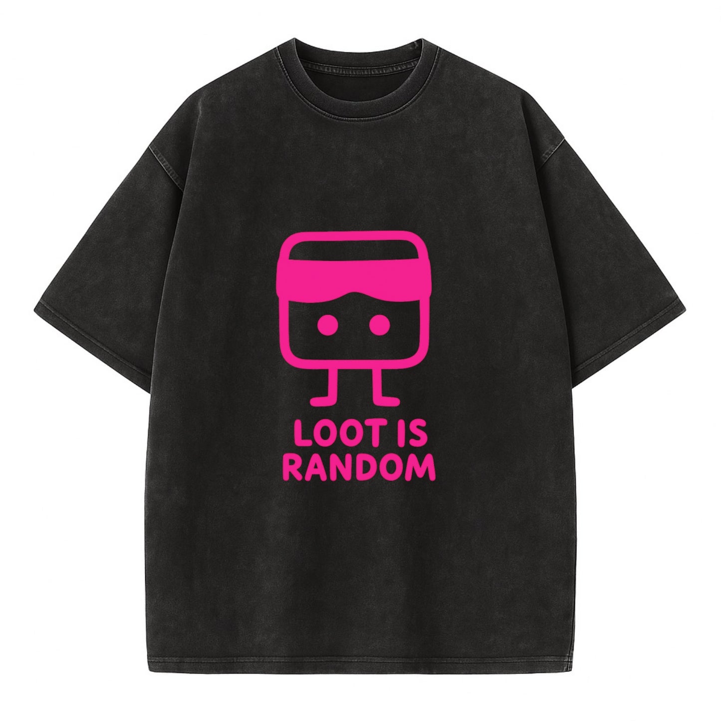 LOOT IS RANDOM | Dice wearing blindfold - Vintage T-shirt - Black