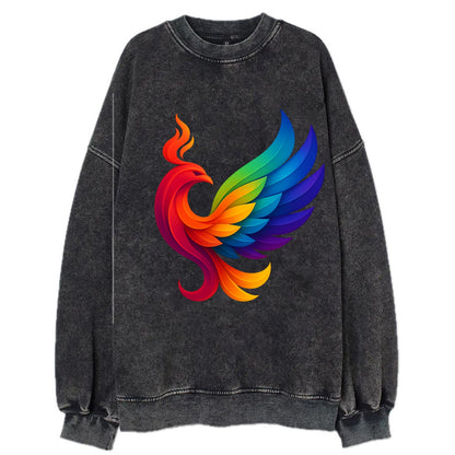 Liberation Bird - Phoenix with each feat - Vintage Sweatshirt - Black