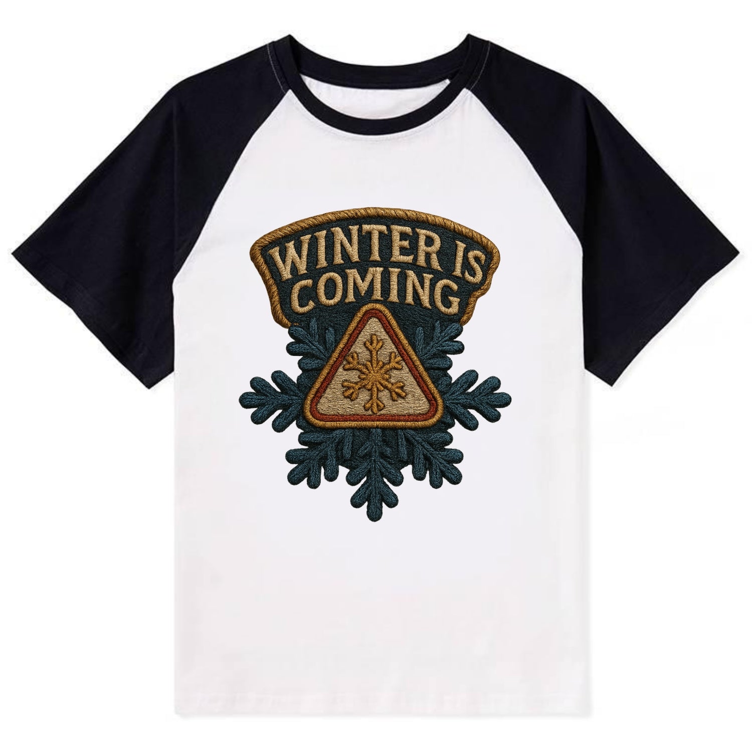 Winter Is Coming  - Contrast Raglan T-shirt - Black