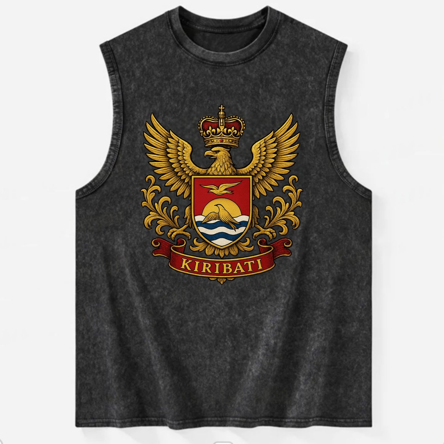 Kiribati Heritage Badge  - Vintage Washed Tank - Black