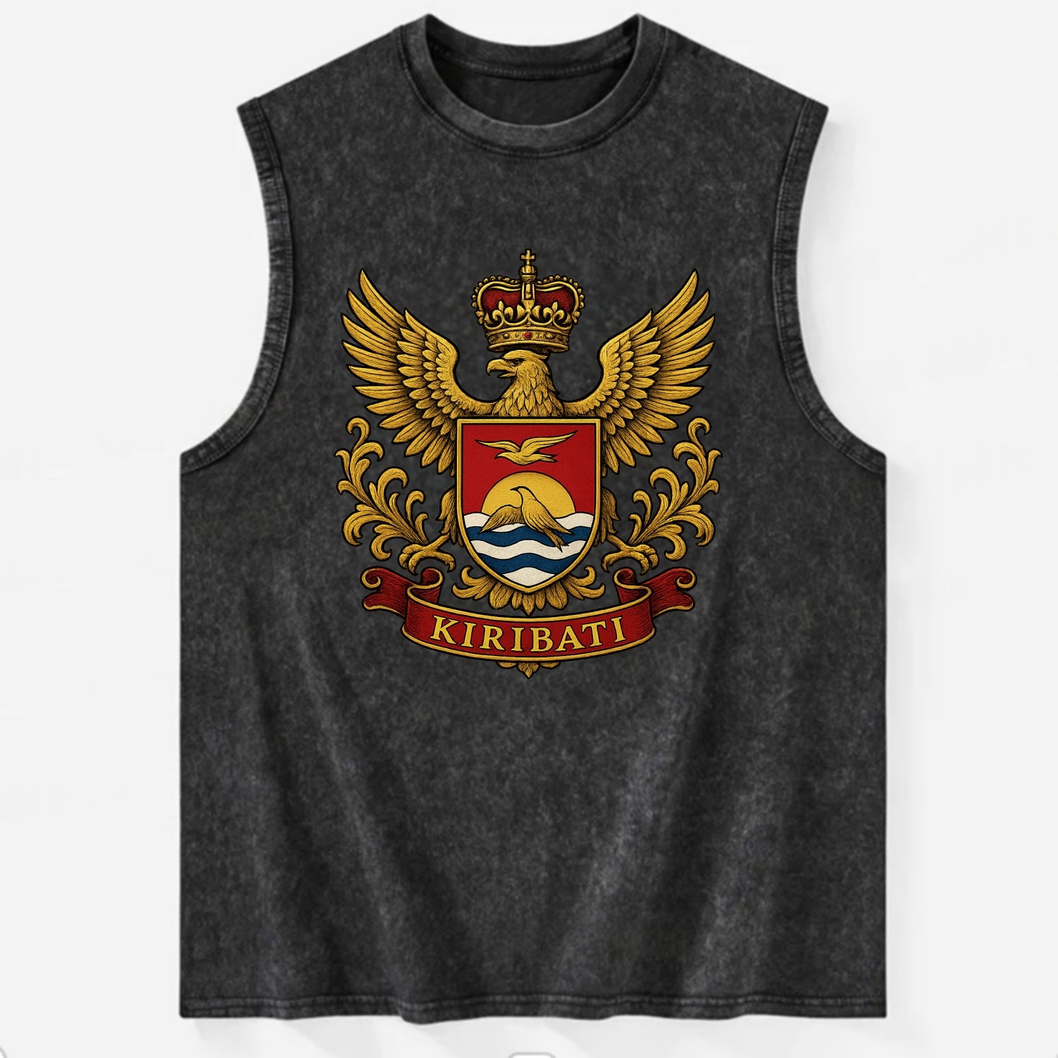Kiribati Heritage Badge  - Vintage Washed Tank - Black