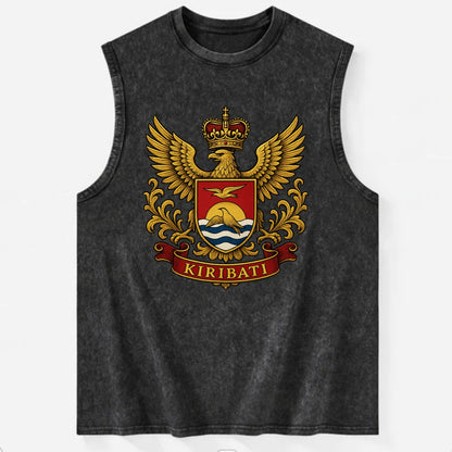 Kiribati Heritage Badge  - Vintage Washed Tank - Black