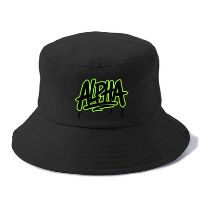 Bold typography design - "ALPHA" - leader of the pack - Bucket Hat - Black