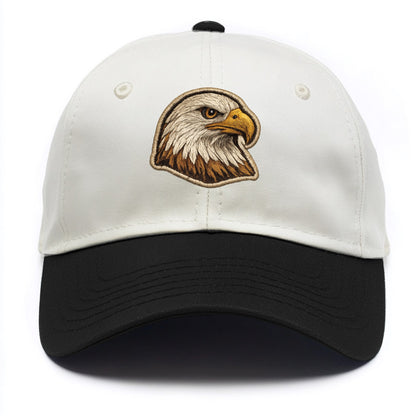 EAGLE HEAD PROFILE - majestic bald eagle in brown, white and gold , American pride - Two Tone Cap - Black