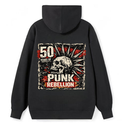 MOHAWK RISING | Spiked hair silhouette | Liberty spikes | Punk identity | - Classic Pullover Hoodie - Black