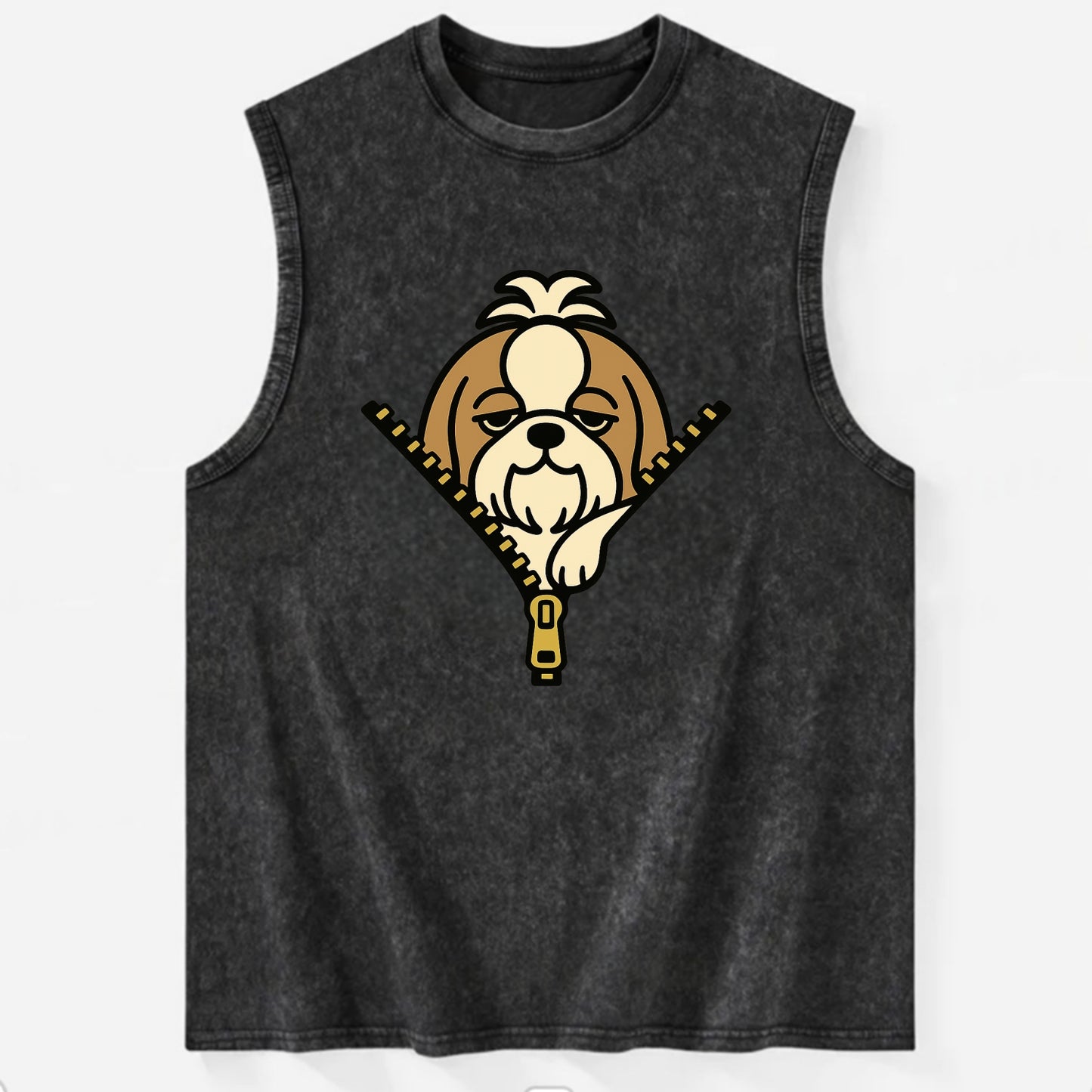 Shih Tzu - Vintage Washed Tank - Black