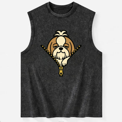 Shih Tzu - Vintage Washed Tank - Black
