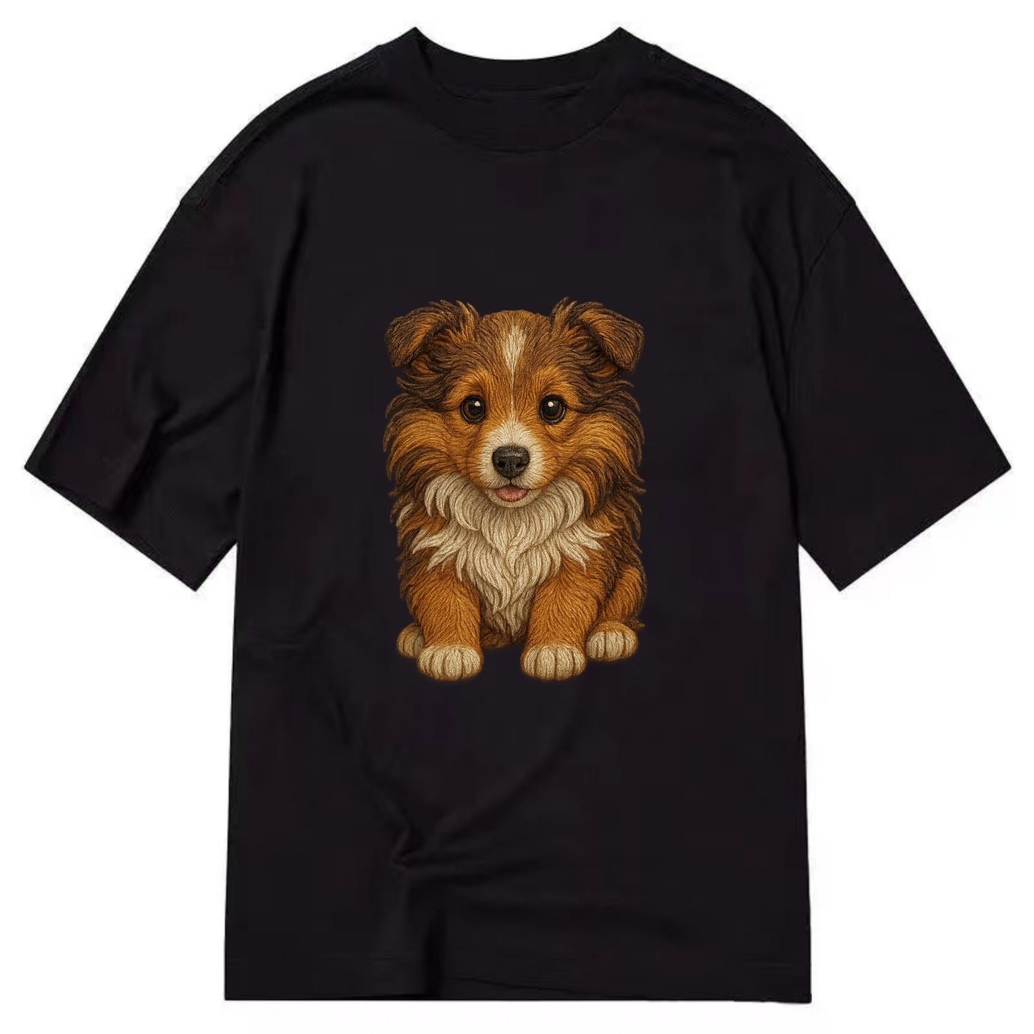 Baby Shetland Sheepdog Puppy - mini collie look, flowing mane, intelligent eyes, - Classic T-shirt - Black