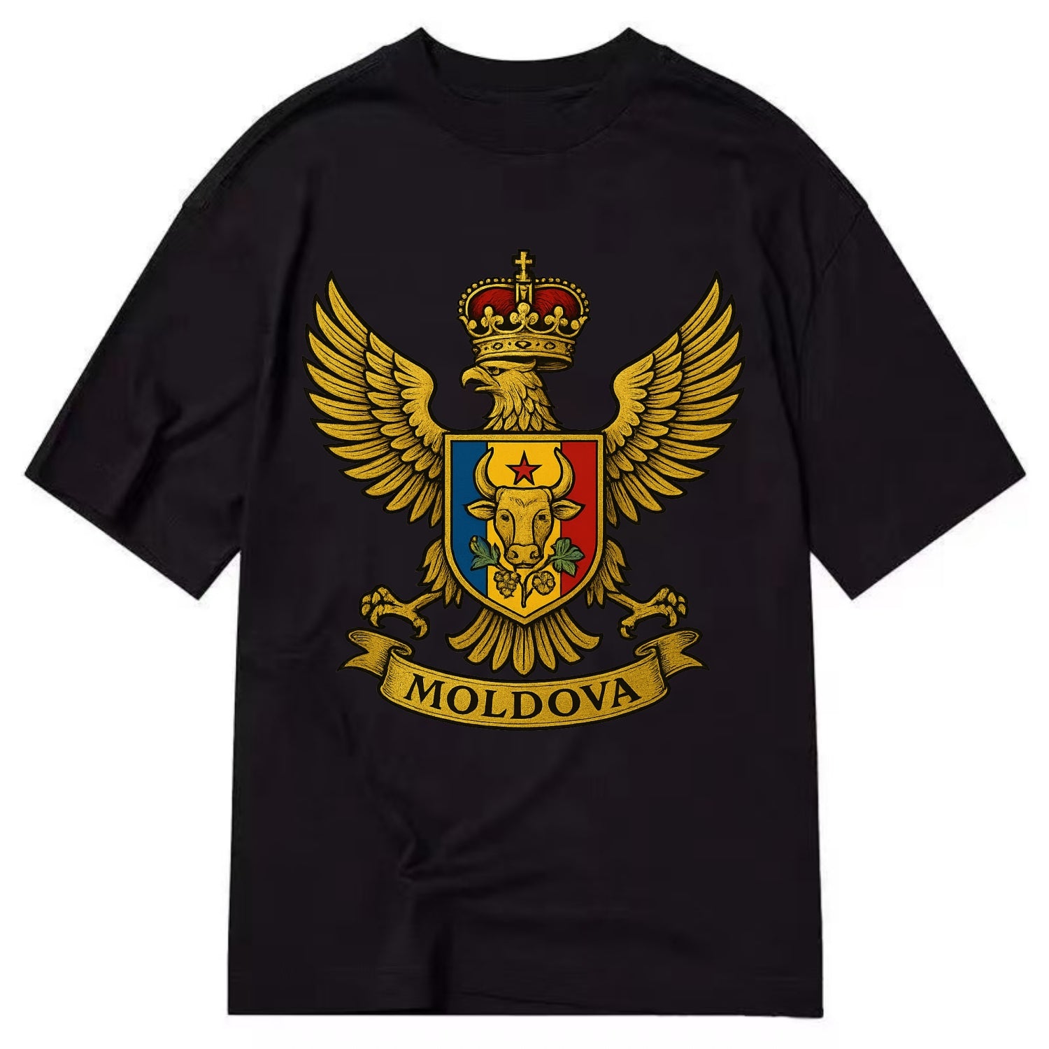 Moldova Heritage Badge  - Classic T-shirt - Black