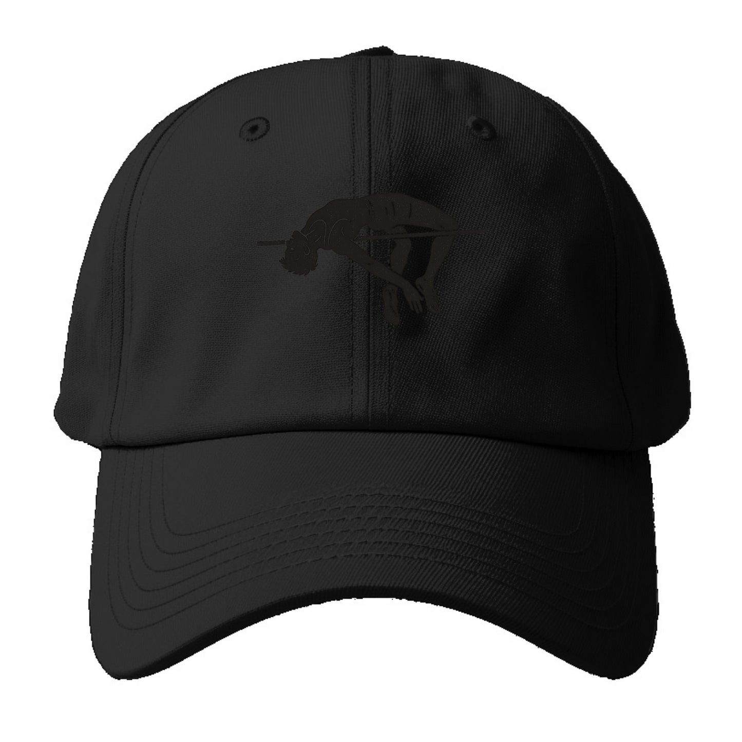 High jumper arching over bar - Baseball Cap - Black