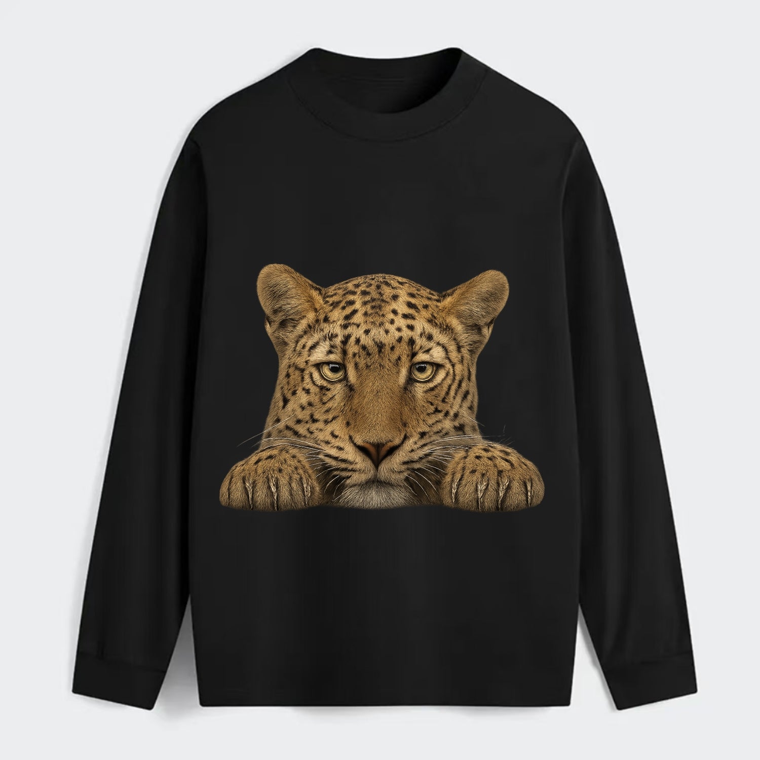 Leopard  - Classic Long Sleeve Shirt - Black