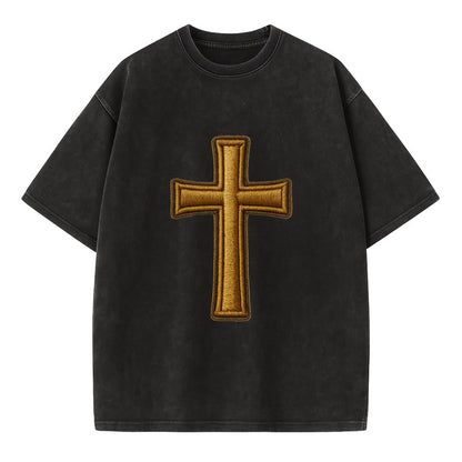 Latin Cross - Vintage T-shirt - Black