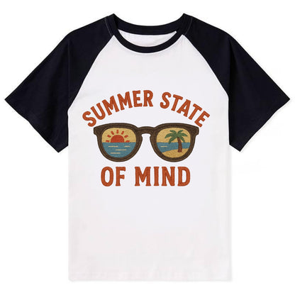 Summer State Of Mind  - Contrast Raglan T-shirt - Black