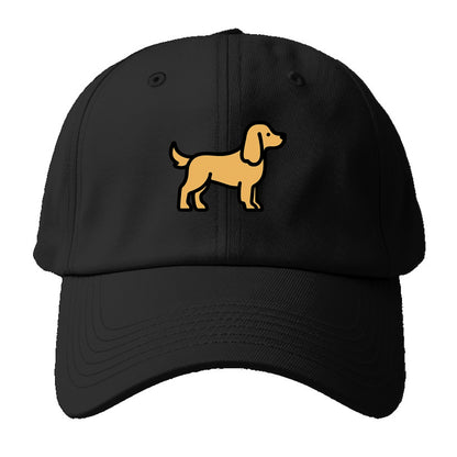 Cocker Spaniel - Golden colored flat side profile - Baseball Cap - Black