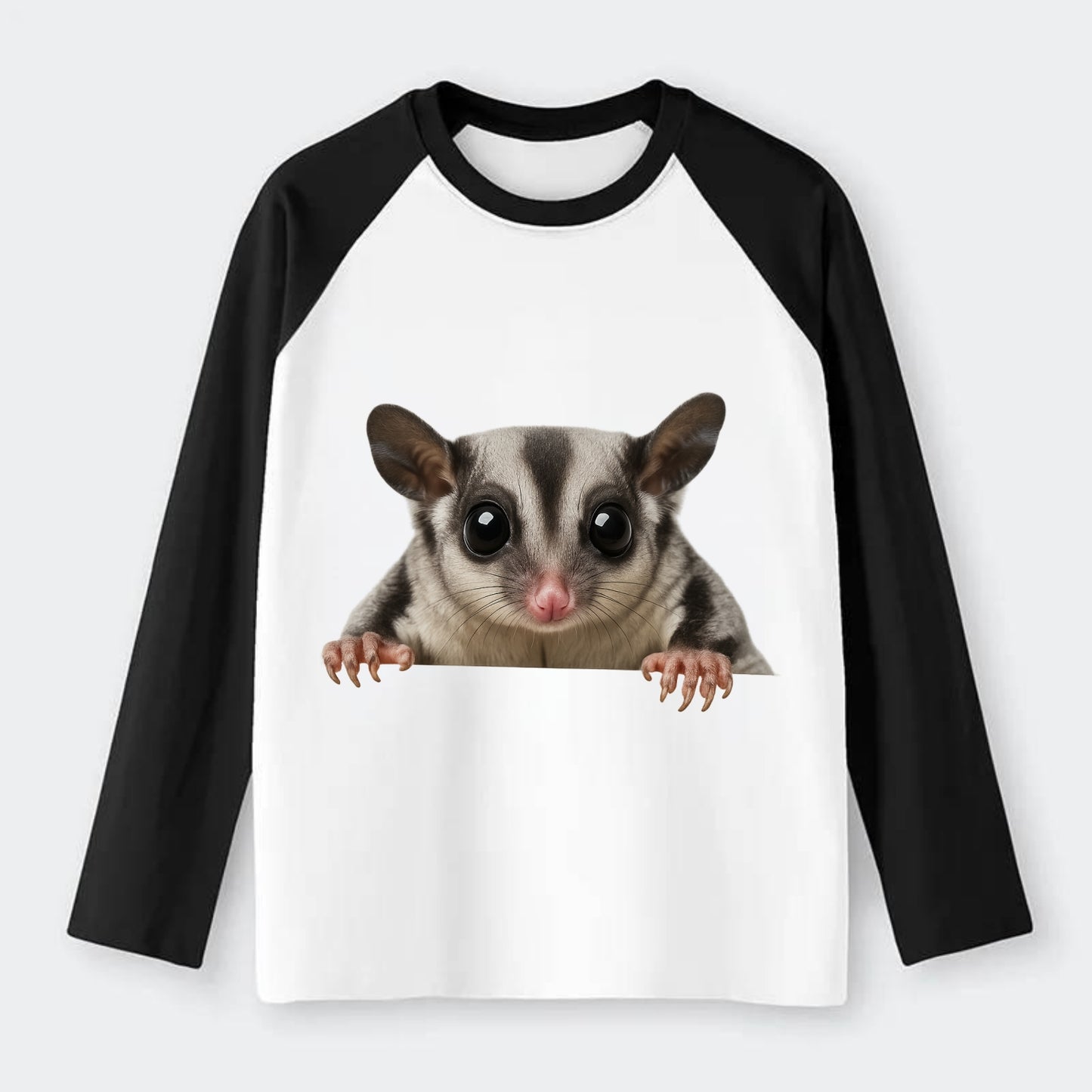 Sugar Glider  - Raglan Long Sleeve T-Shirt - Black