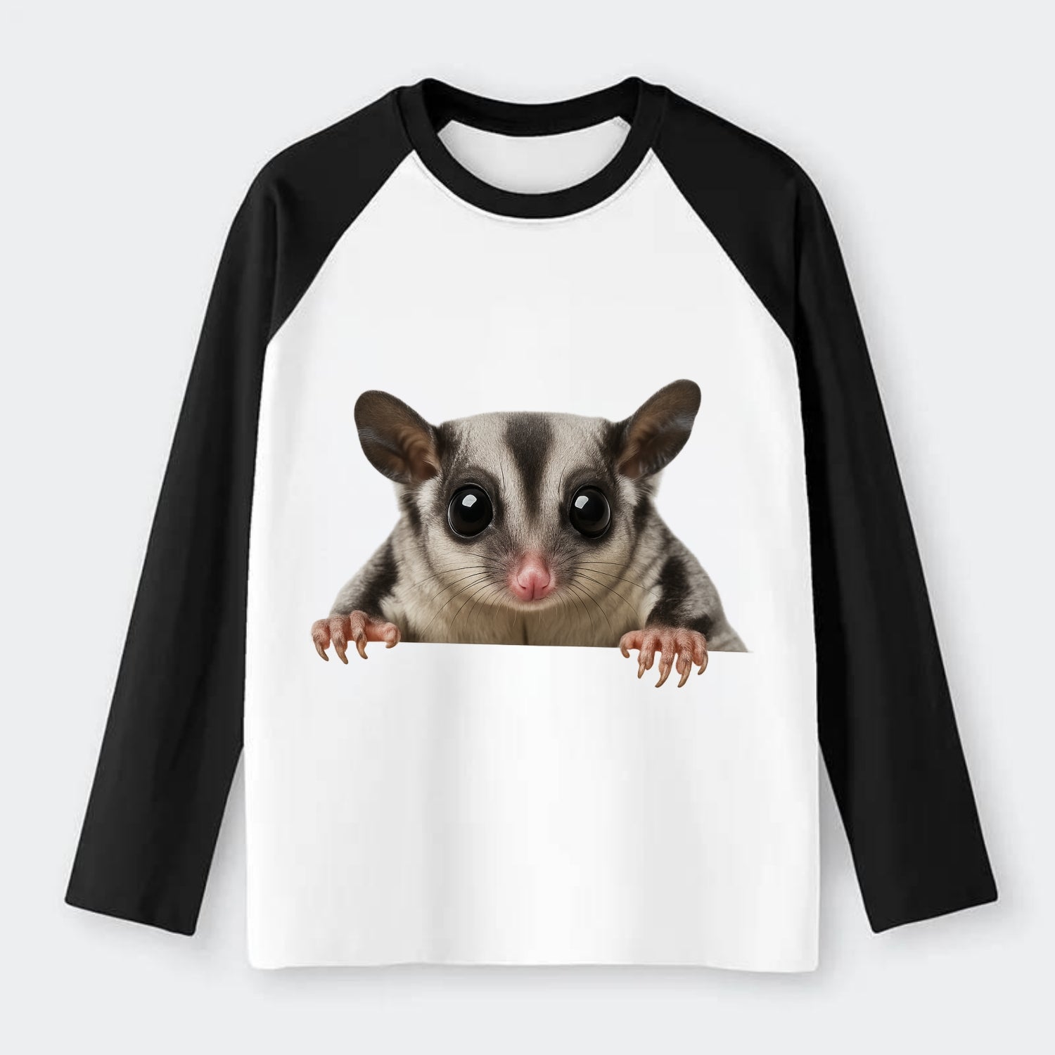 Sugar Glider  - Raglan Long Sleeve T-Shirt - Black