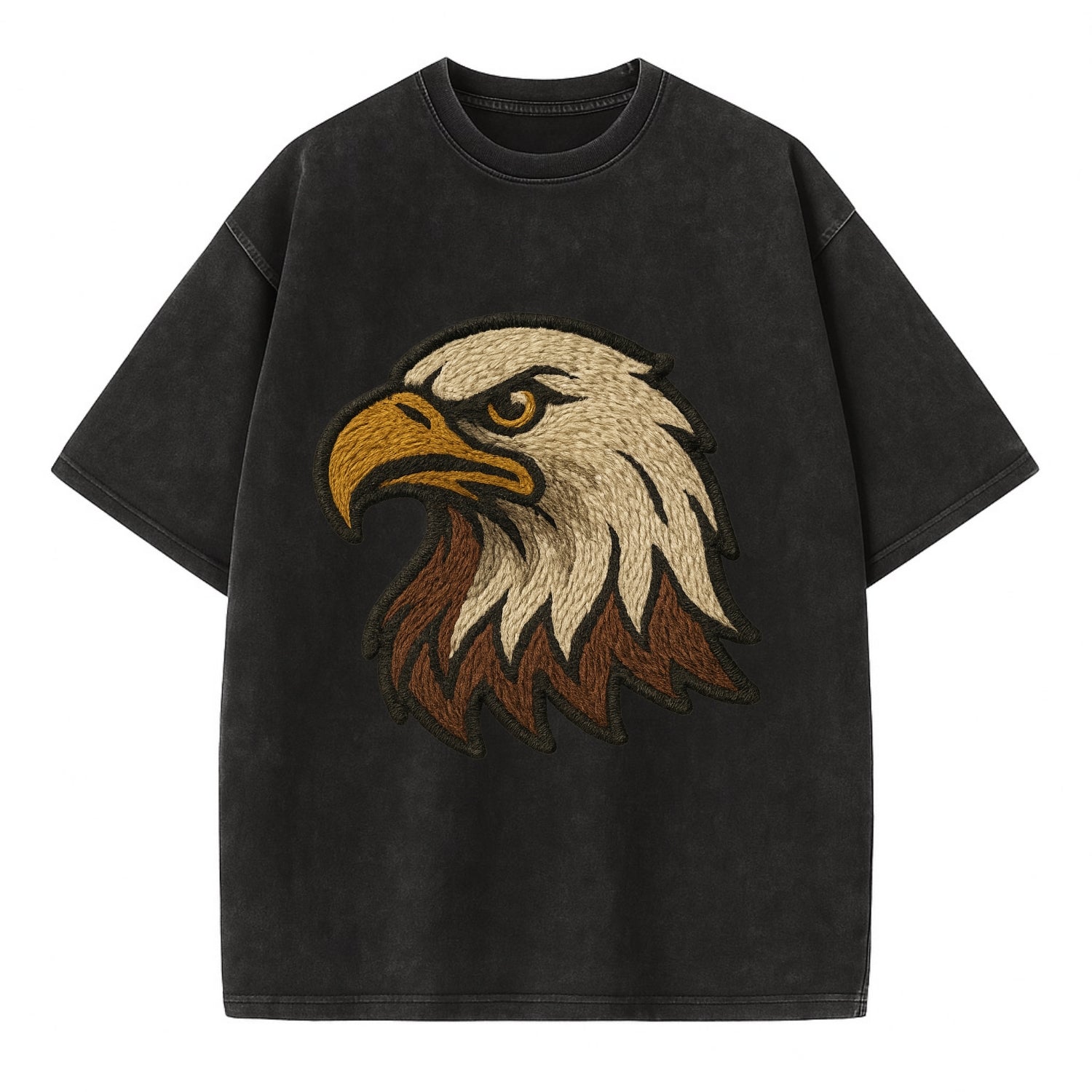 American Eagle Head  - Vintage T-shirt - Black