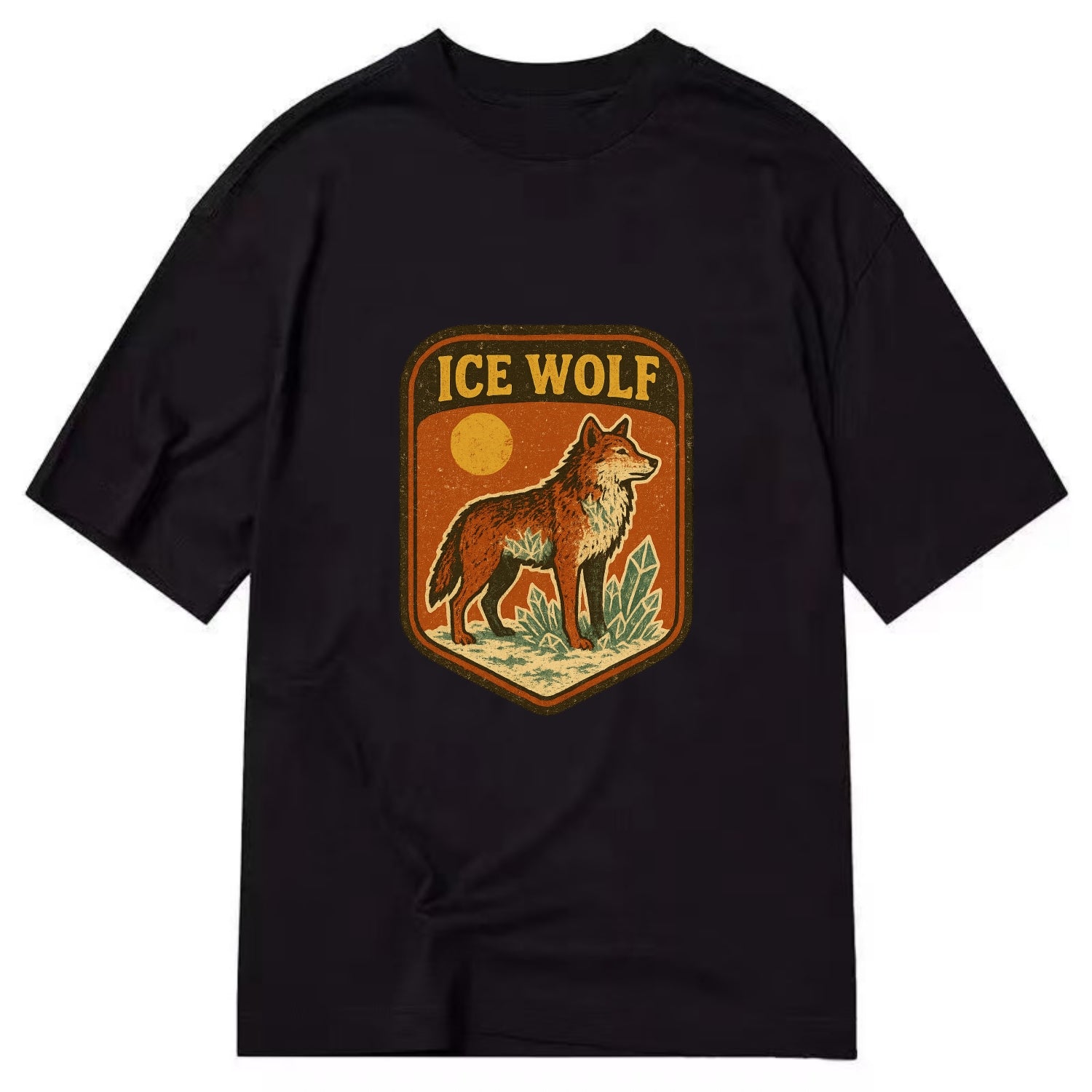 Ice Wolf Crystal  - Classic T-shirt - Black
