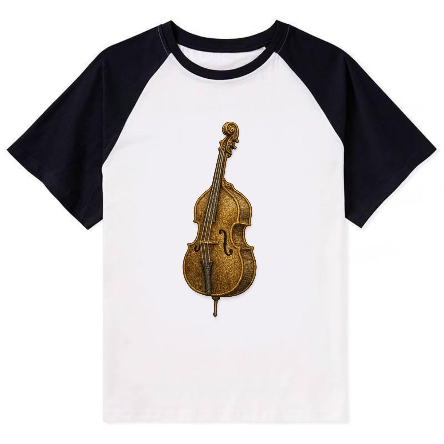 Acoustic Bass  - Contrast Raglan T-shirt - Black