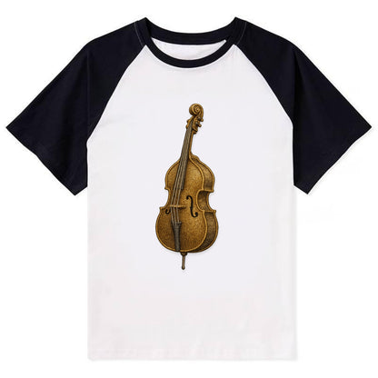 Acoustic Bass  - Contrast Raglan T-shirt - Black
