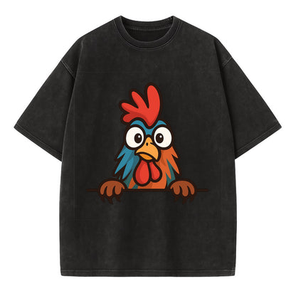 Rooster  - Vintage T-shirt - Black