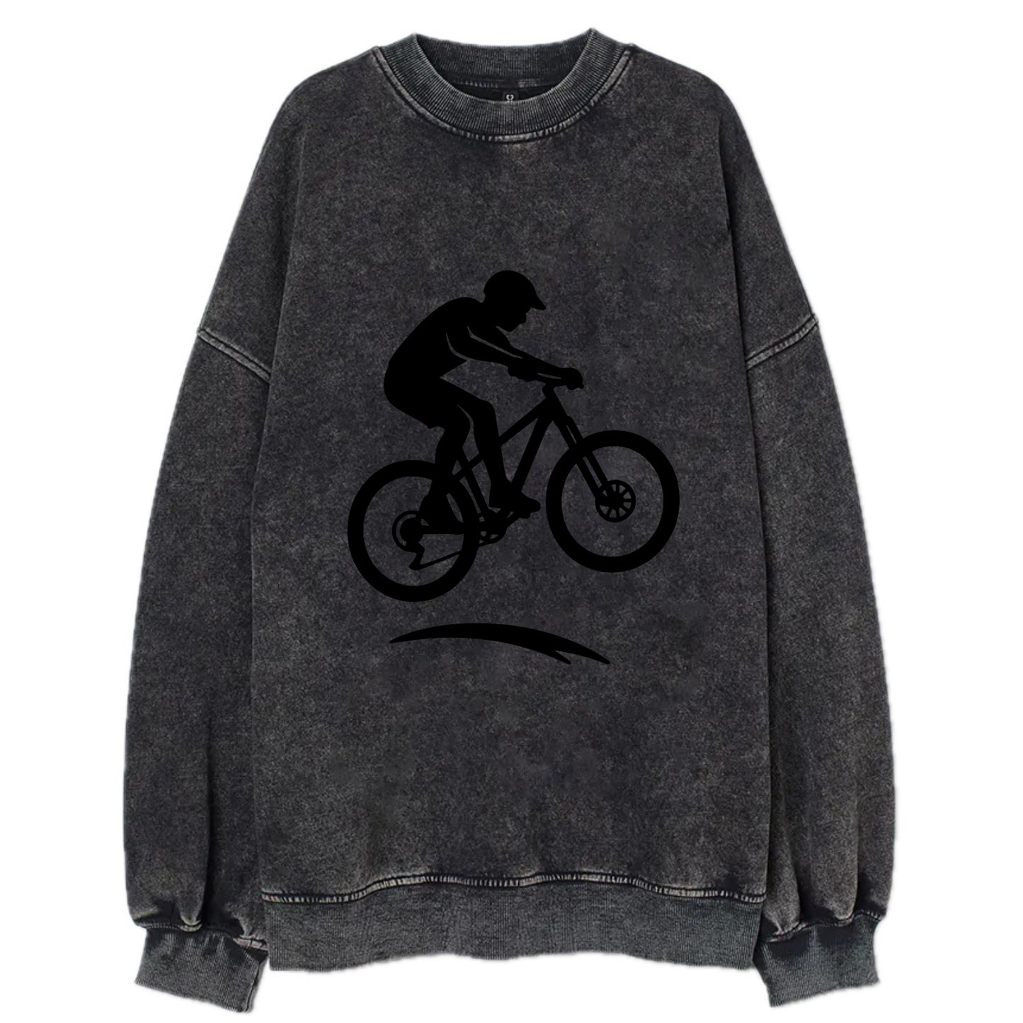Mountain biker catching air - Vintage Sweatshirt - Black