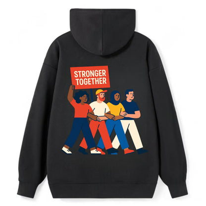 Peaceful protesters marching with linked arms - "Stronger Together" - - Classic Pullover Hoodie - Black