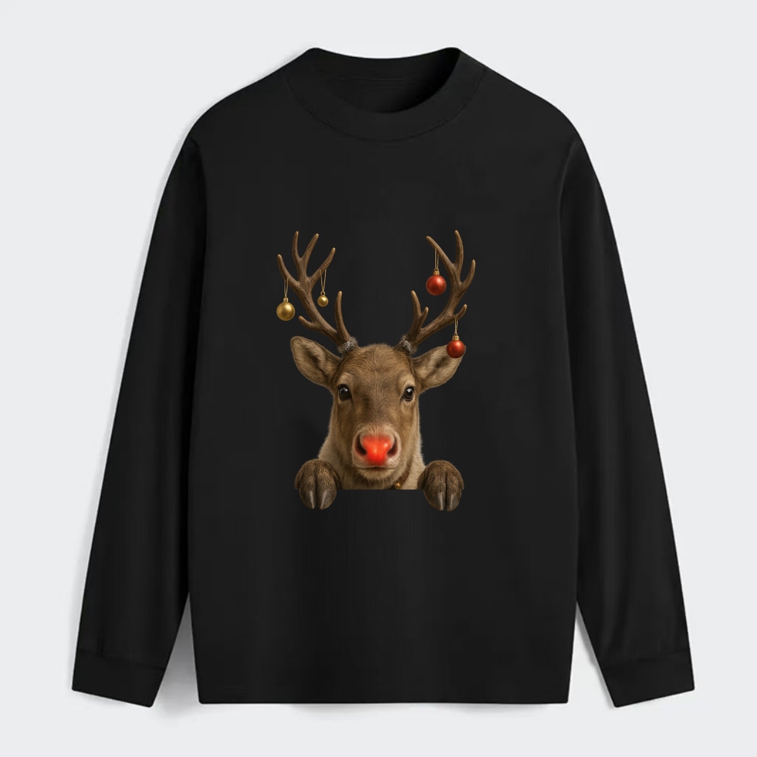 Christmas Reindeer  - Classic Long Sleeve Shirt - Black