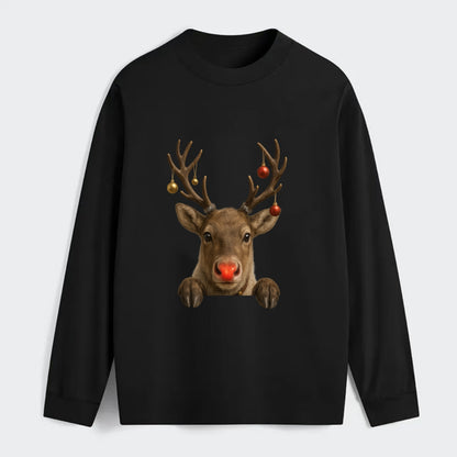 Christmas Reindeer  - Classic Long Sleeve Shirt - Black