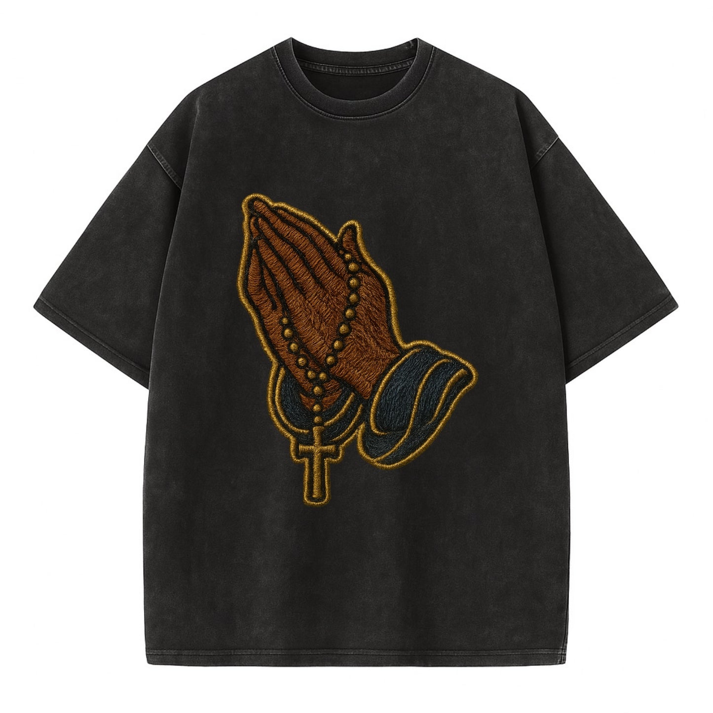 Praying Hands  - Vintage T-shirt - Black