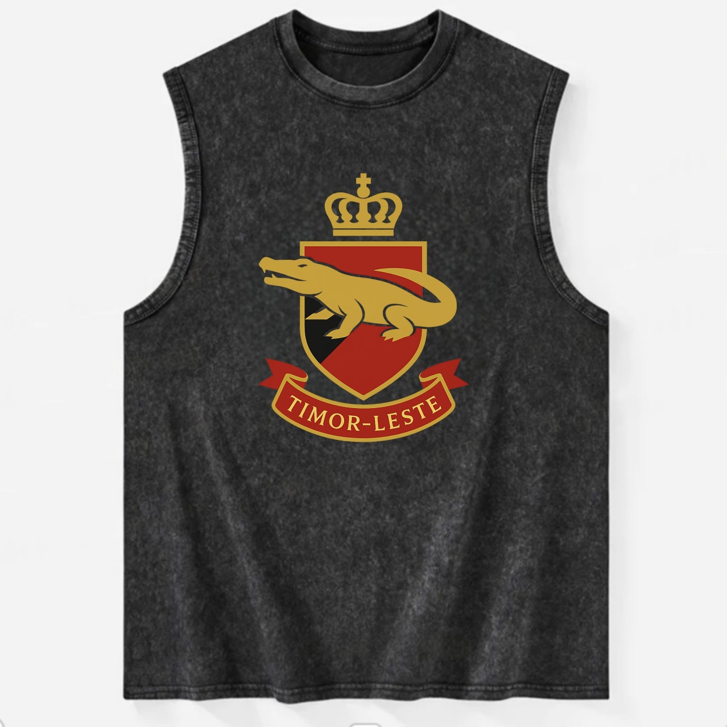 Timor-Leste Royal Logo  - Vintage Washed Tank - Black