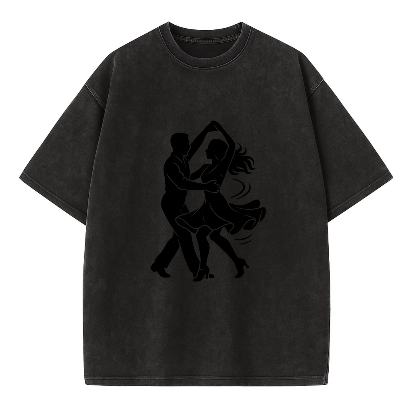 Salsa dancers spinning turn - Vintage T-shirt - Black
