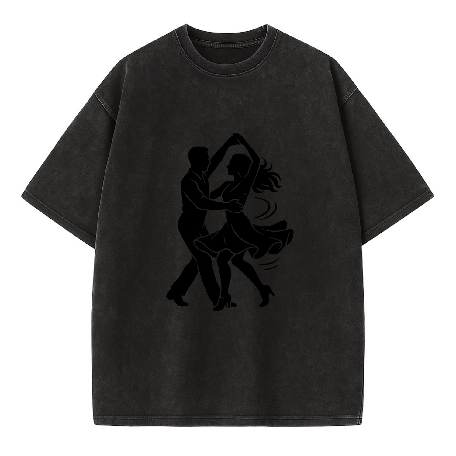 Salsa dancers spinning turn - Vintage T-shirt - Black