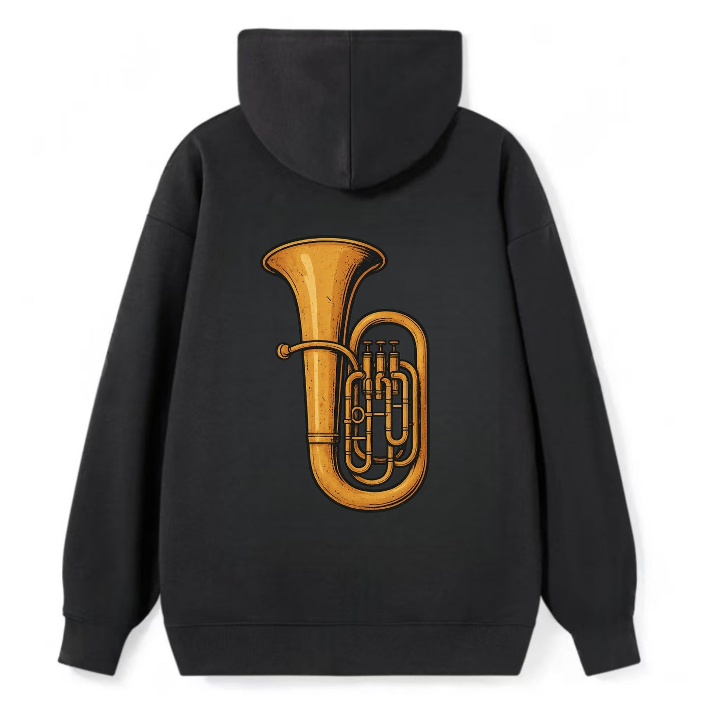 Tuba with large brass bell - Classic Pullover Hoodie - Black