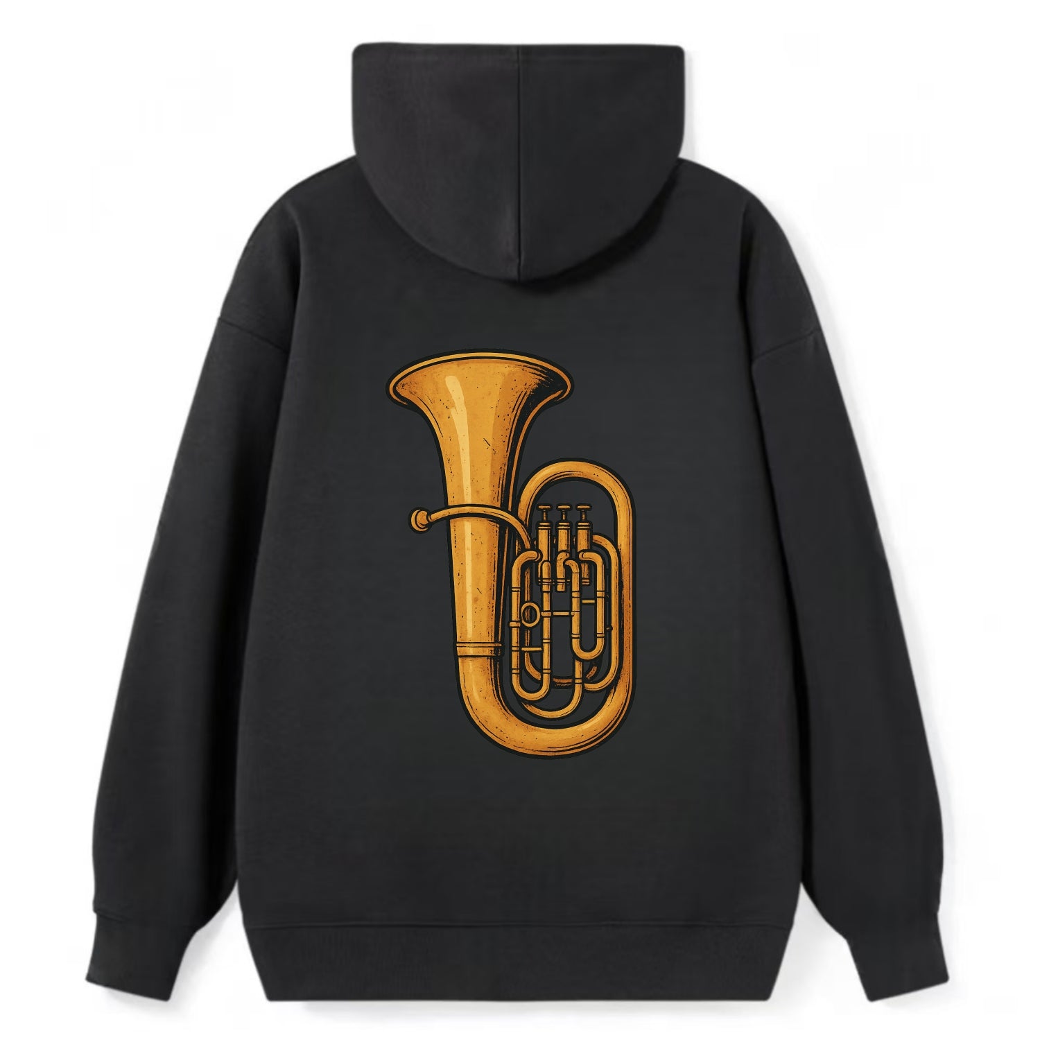 Tuba with large brass bell - Classic Pullover Hoodie - Black