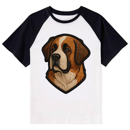 Saint Bernard - Modern gentle giant desi - Contrast Raglan T-shirt - Black