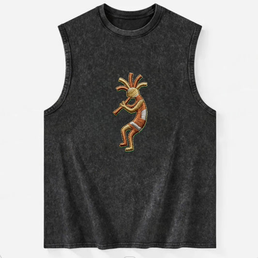 Kokopelli - Vintage Washed Tank - Black