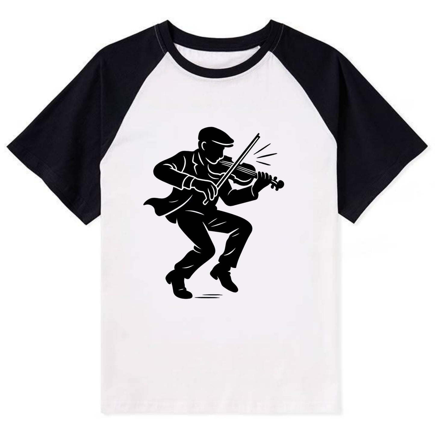 Irish folk musician traditional jig - Contrast Raglan T-shirt - Black