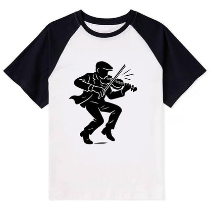 Irish folk musician traditional jig - Contrast Raglan T-shirt - Black