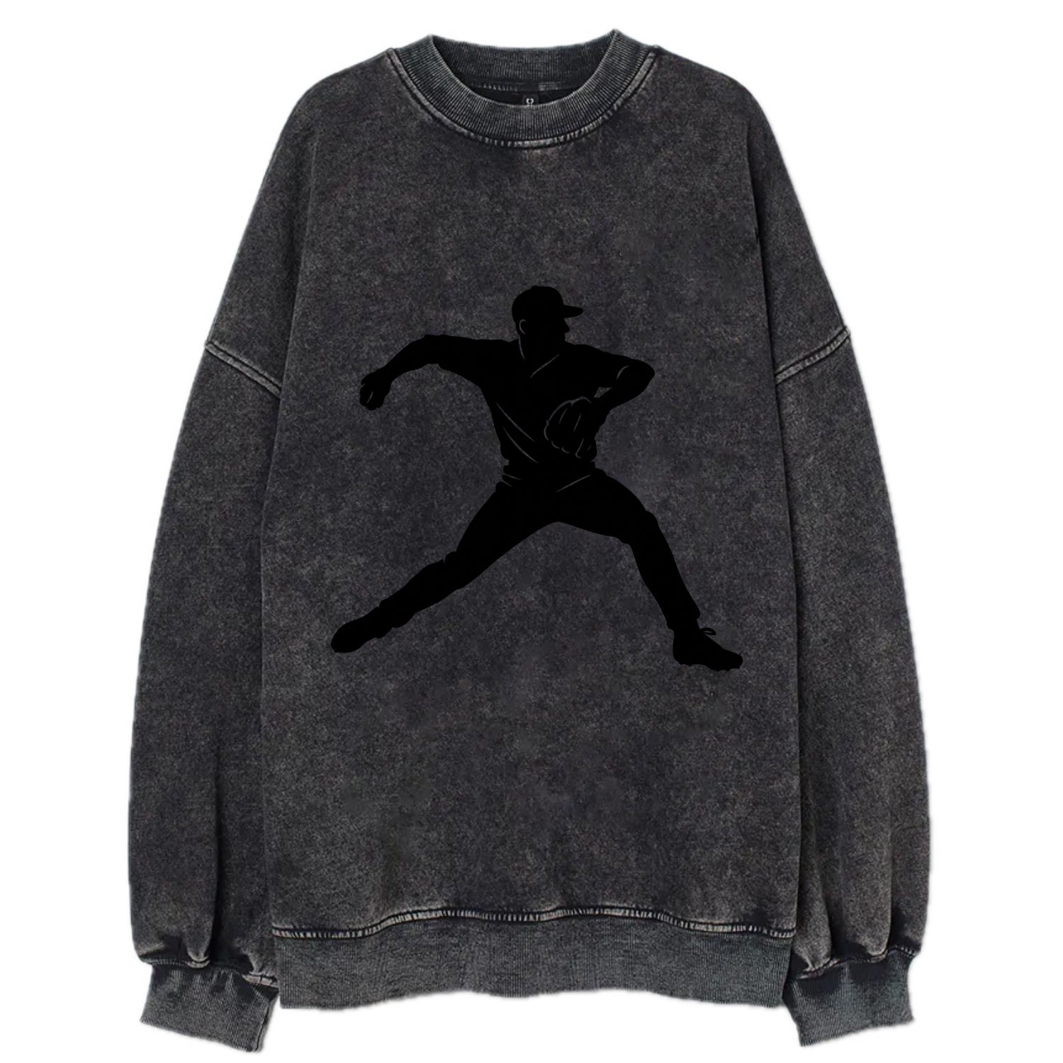 Baseball pitcher wind-up motion - Vintage Sweatshirt - Black