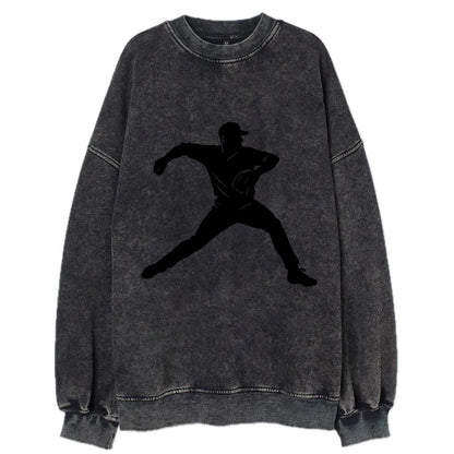 Baseball pitcher wind-up motion - Vintage Sweatshirt - Black