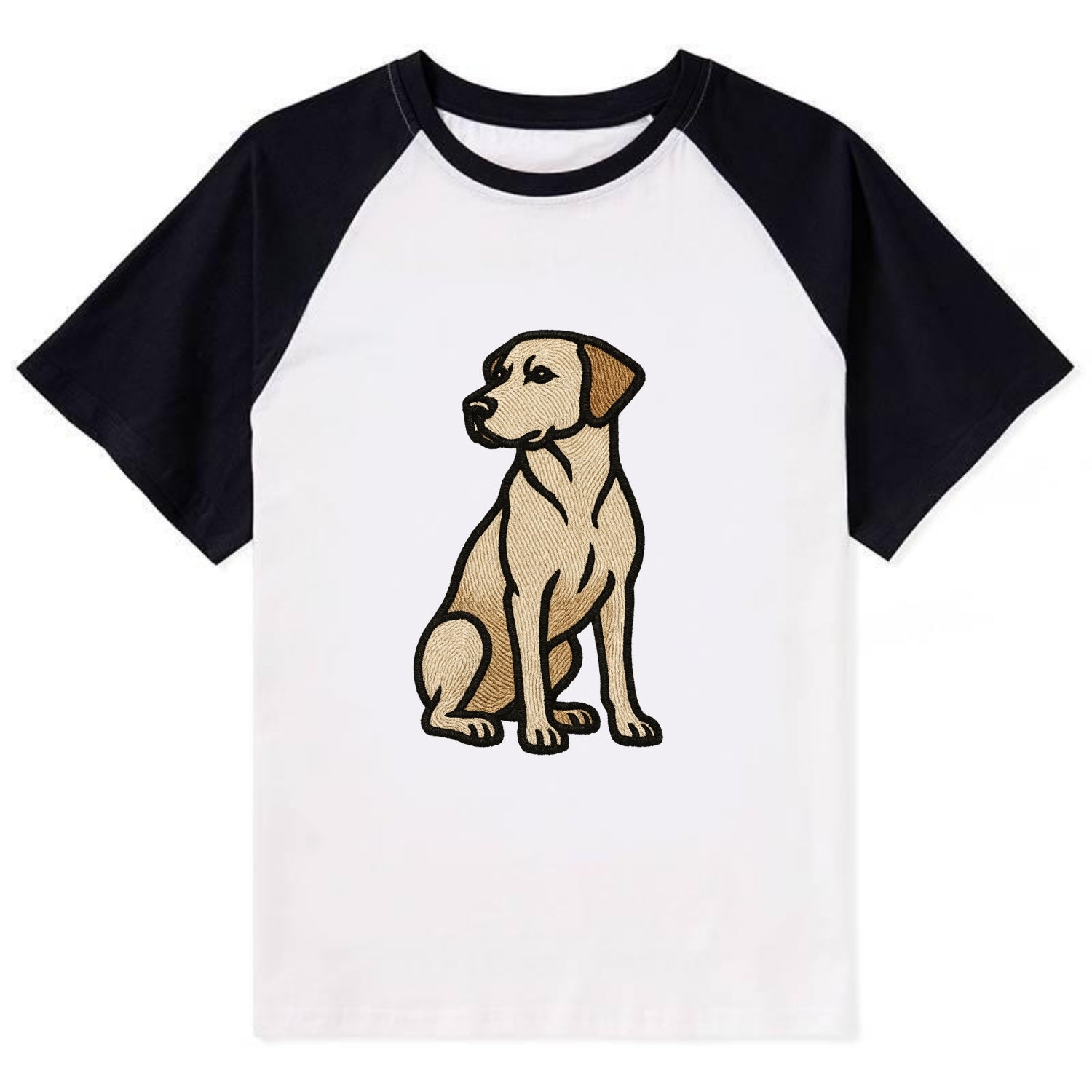 Rhodesian Ridgeback - Red wheaten sittin Contrast Raglan T-shirt - Black