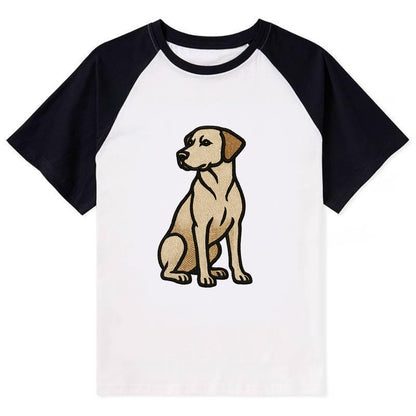 Rhodesian Ridgeback - Red wheaten sittin Contrast Raglan T-shirt - Black