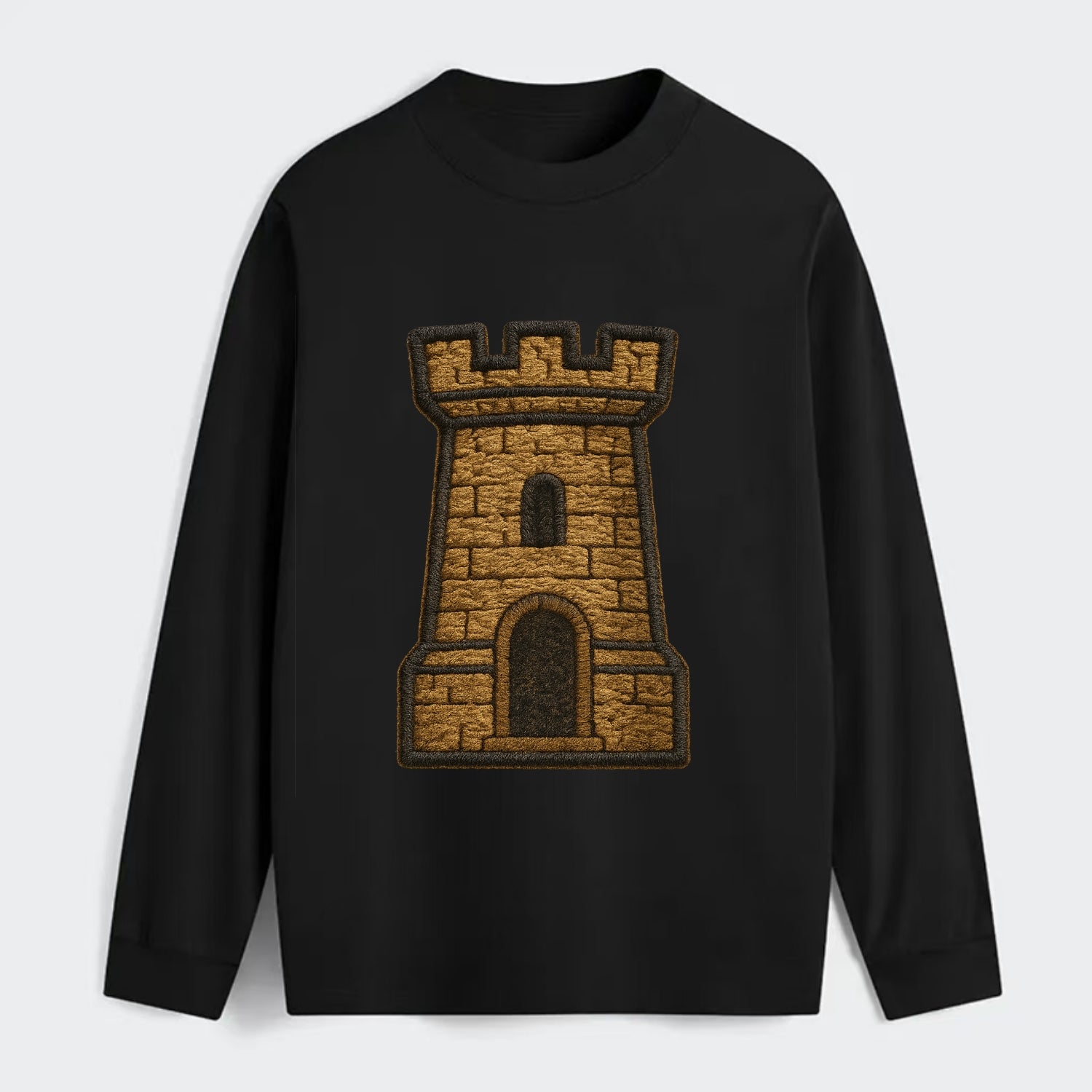 Castle Tower  - Classic Long Sleeve Shirt - Black