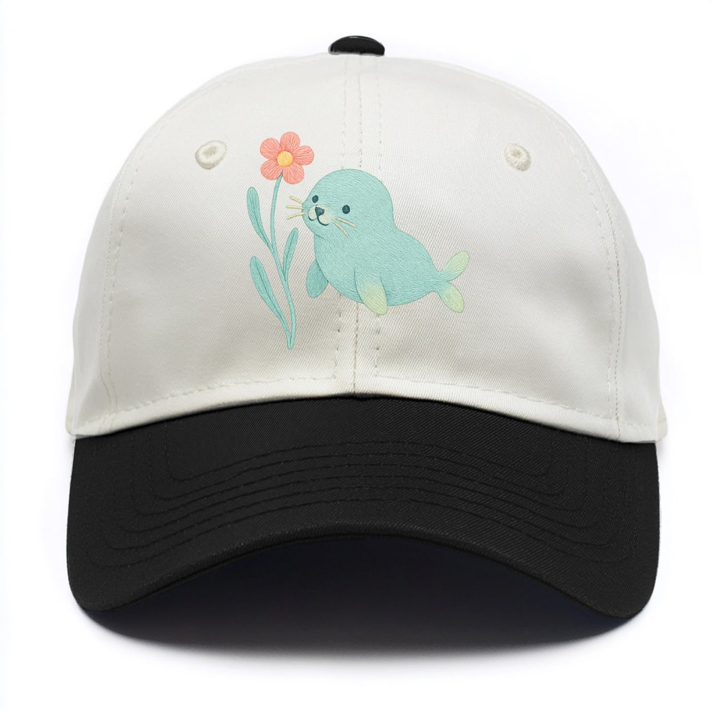 Mint Seal Pup - Two Tone Cap - Black