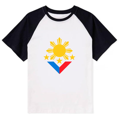 Sun Of Three - Contrast Raglan T-shirt - Black