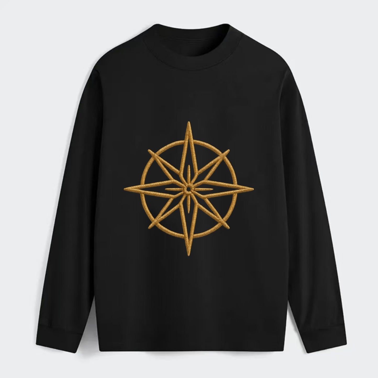 Compass Rose  - Classic Long Sleeve Shirt - Black