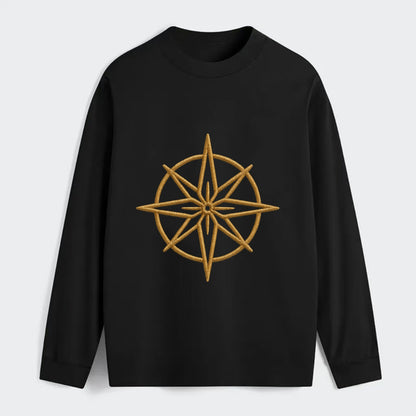 Compass Rose  - Classic Long Sleeve Shirt - Black