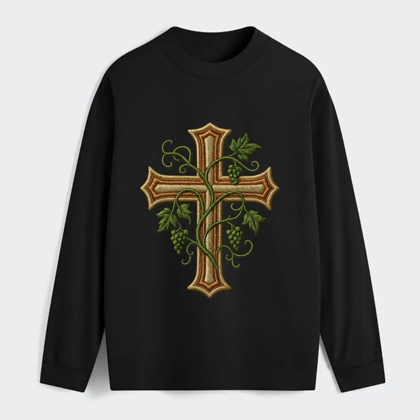 Vine Cross  - Classic Long Sleeve Shirt - Black